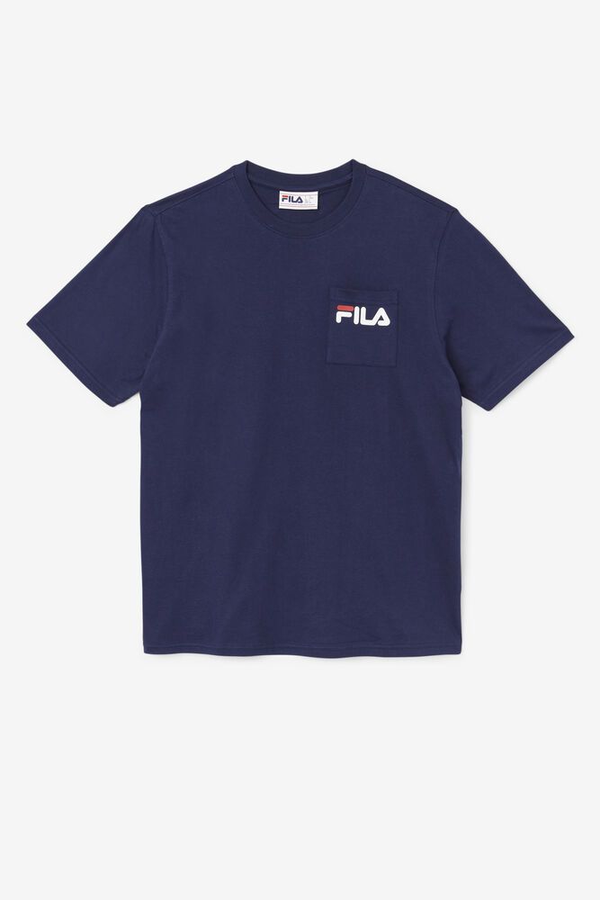 Fila T-Shirt Mens Navy Curtis Pocket - Ireland 14758-XBRZ